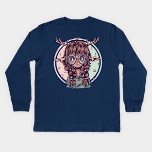 deer girl Kids Long Sleeve T-Shirt